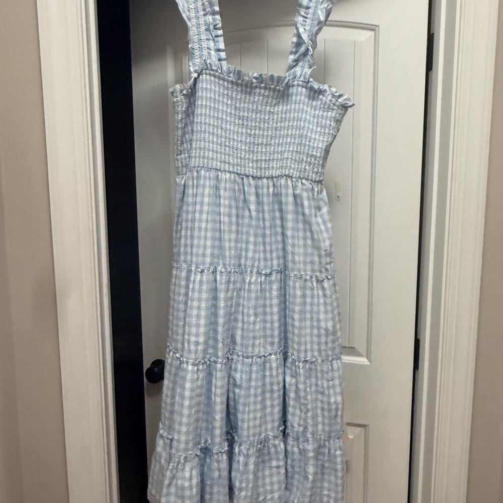 Crown & Ivy Light Blue Gingham women’s dress